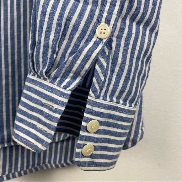 J Crew Blue & White Stripped Oxford - Picture 4 of 4